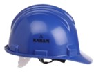 Robust safety helmet designed for effective head protection on construction sites and industrial settings.