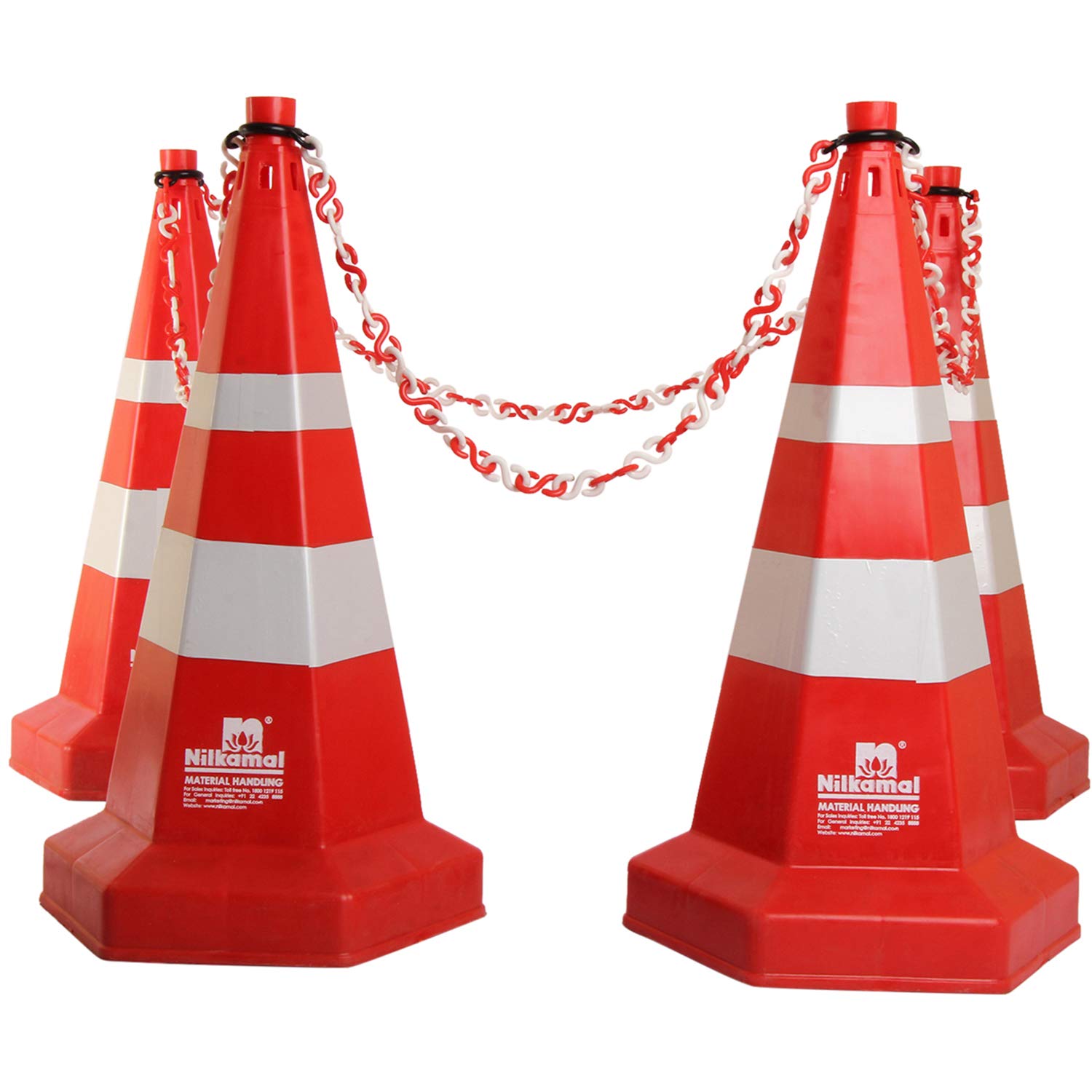 High-visibility barrication cone designed for effective traffic diversion and site safety control.