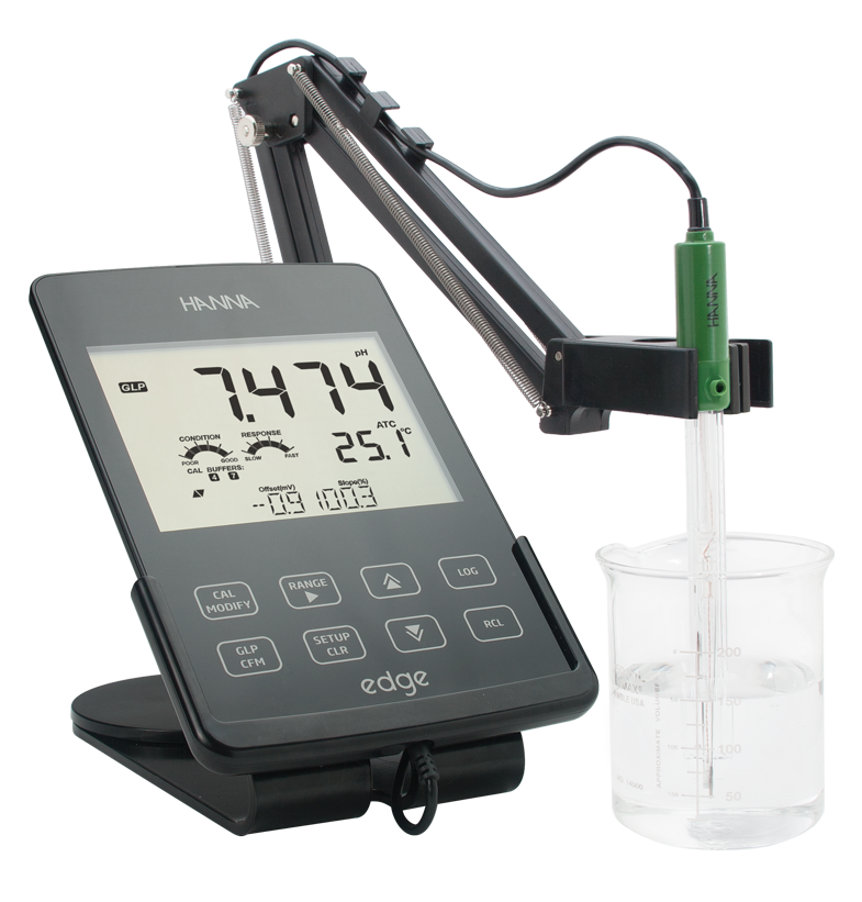 Digital pH meter for precise measurement of acidity and alkalinity in lab samples.