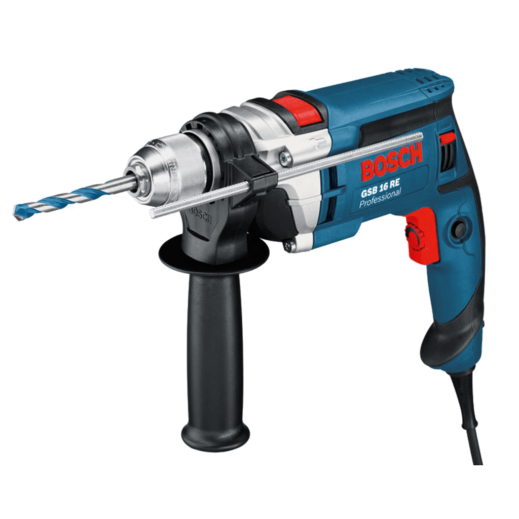 Powerful drill machine designed for precise drilling in metal, wood, and masonry applications.