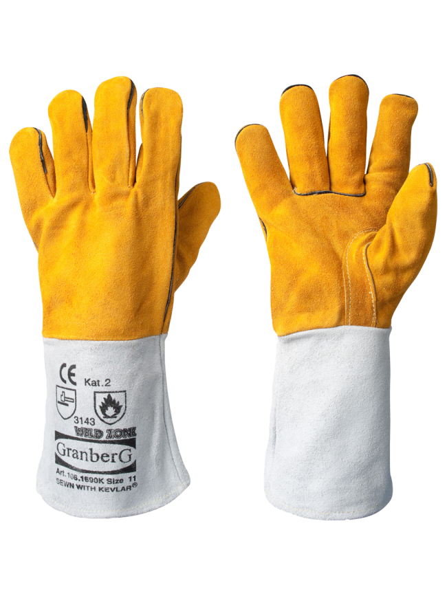 Durable welding hand gloves offering heat resistance and superior dexterity for safe welding.