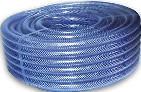 High-strength nylon braided PVC hose offering enhanced durability and abrasion resistance for fluid transfer