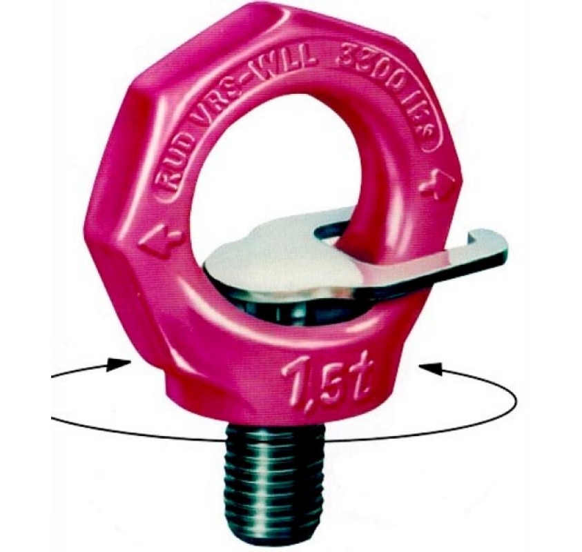 Durable eye bolt for secure attachment points in rigging and lifting applications.