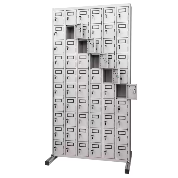 Portable mobile storage locker with wheels for easy access and secure storage