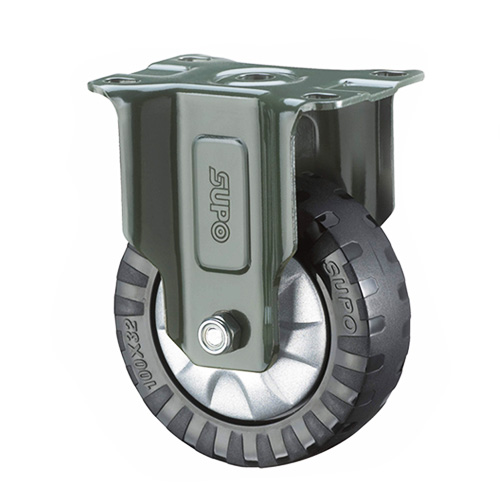 Durable PU caster wheel offering excellent shock absorption and floor protection in industrial environments.